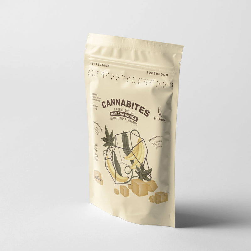 Cannabites - Freeze Dried Banana Snack with Hemp Flowers (60pc, 300mg)